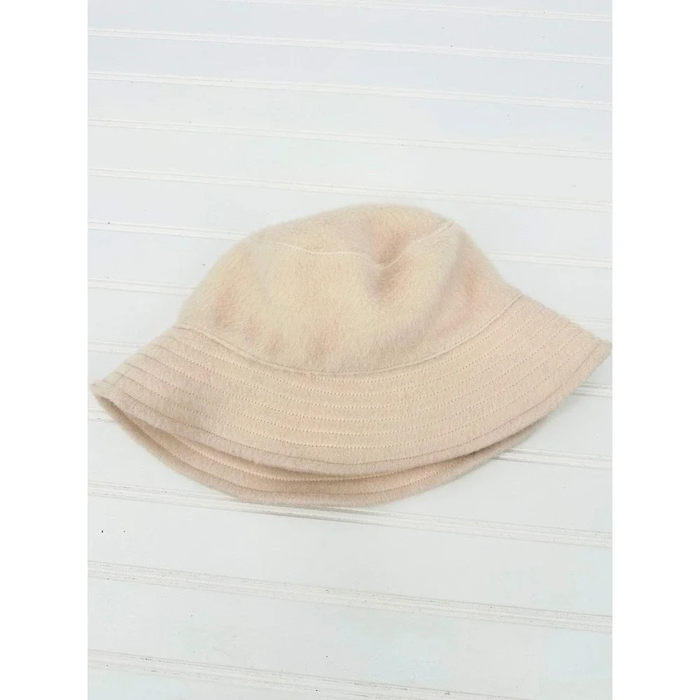 Alpine Design Brushed Bucket Hat Women OSFM Cream Soft Winter Warm Neutral Cozy